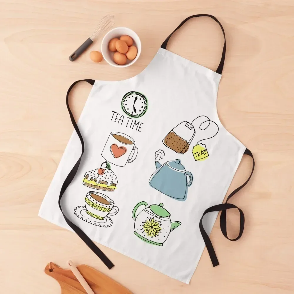 

Tea Time Apron Men gift House Things For Home And Kitchen Apron