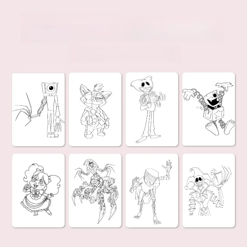 Cute Game Poppy Playtimes Series Drawing Book Cartoon Character Creativity Children Drawing Coloring Book Stationery view 4