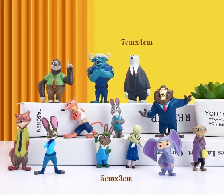 12pcs/set Zootopia Animals Action Figure Toys Rabbit Judy Hopps Fox Nick Wilde Movie Kids Gift Collection Figures