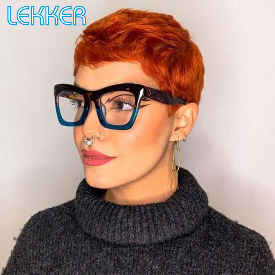 

Lekker Glueless Orange Ginger Short Pixie Cut 13X6X1 Lace Front Human Hair Wigs For Women Wear go Brazilian Remy Hair Bob Wigs