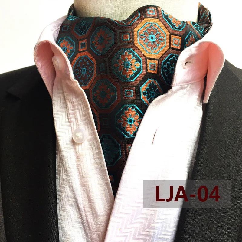 

Hot Sale Fashion Retro Paisley Floral Dot Jacquard Scarf Polyester Cravat Ascot for Man Casual Daily Neckties Suit Accessories