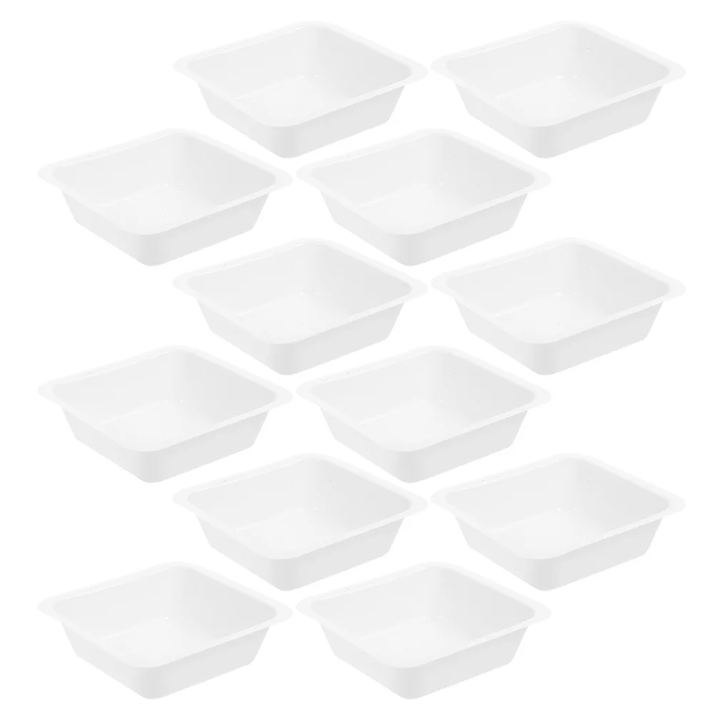 

12pcs Plastic Boats High Precision Lightweight Lab Dishes Square Trays Scientific Experiments Powder Measuring Food Cooking