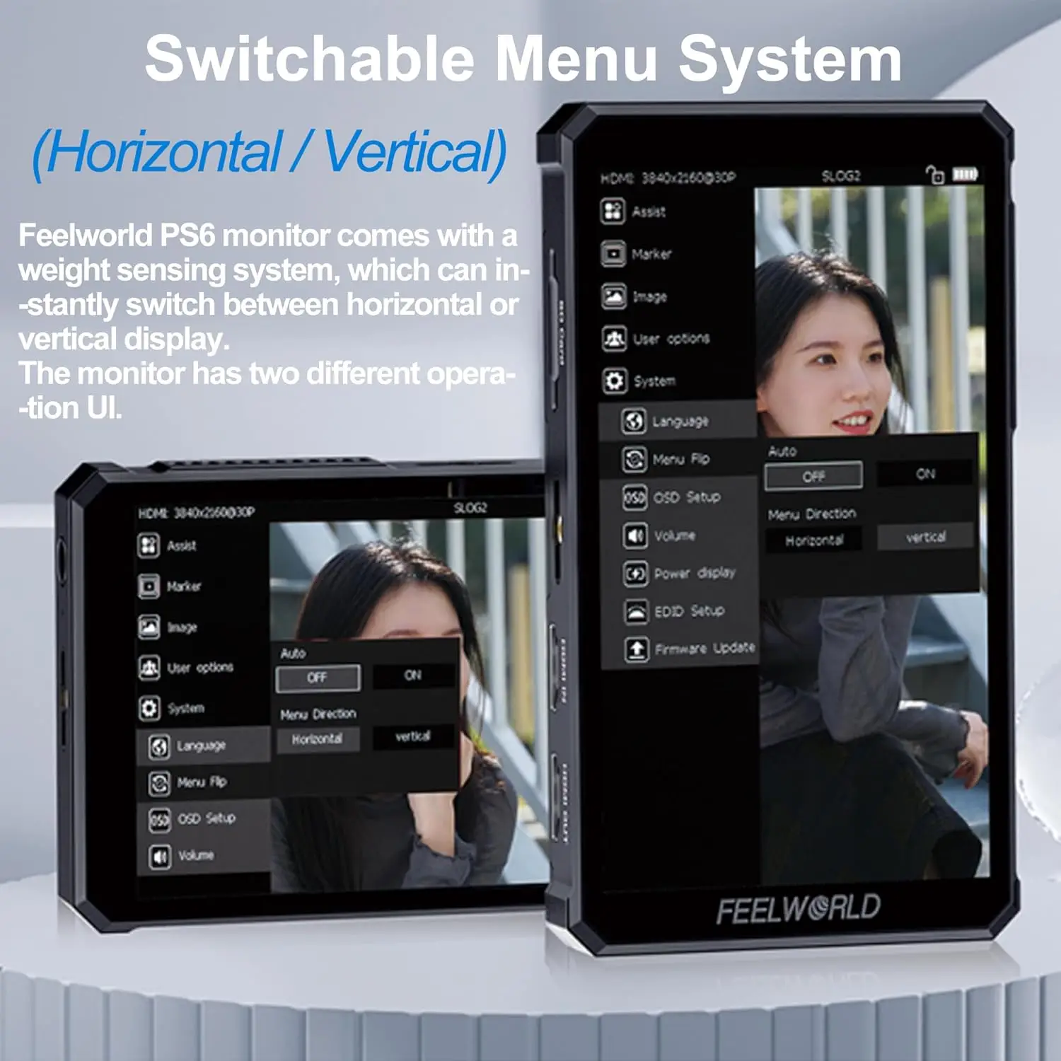 FEELWORLD PS6 5.5 Inch OLED Vertical Horizontal Camera Field Video Monitor Touch Screen 4K HDMI With Bag And battery For gifts - Image 2