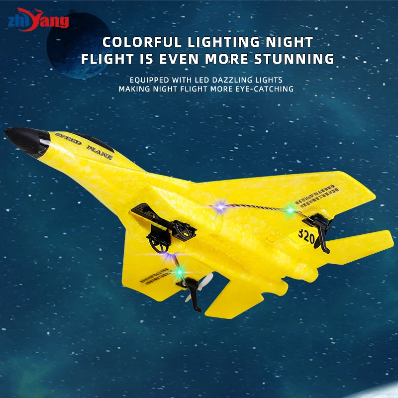 ZY-320 Remote Control Airplane With LED Lights RC Drone Plane EPP Foam RC Aircraft RC Jet Toys For Kids Beginners Birthday Gift