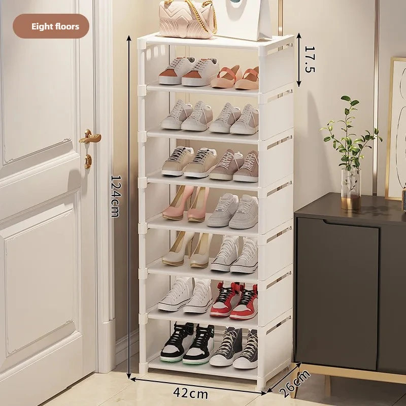 Stackable Multi-Layer Shoe Rack Narrow Space-Saving Shoe Organizer Large Capacity Sneaker Stand for Doorway or Corner