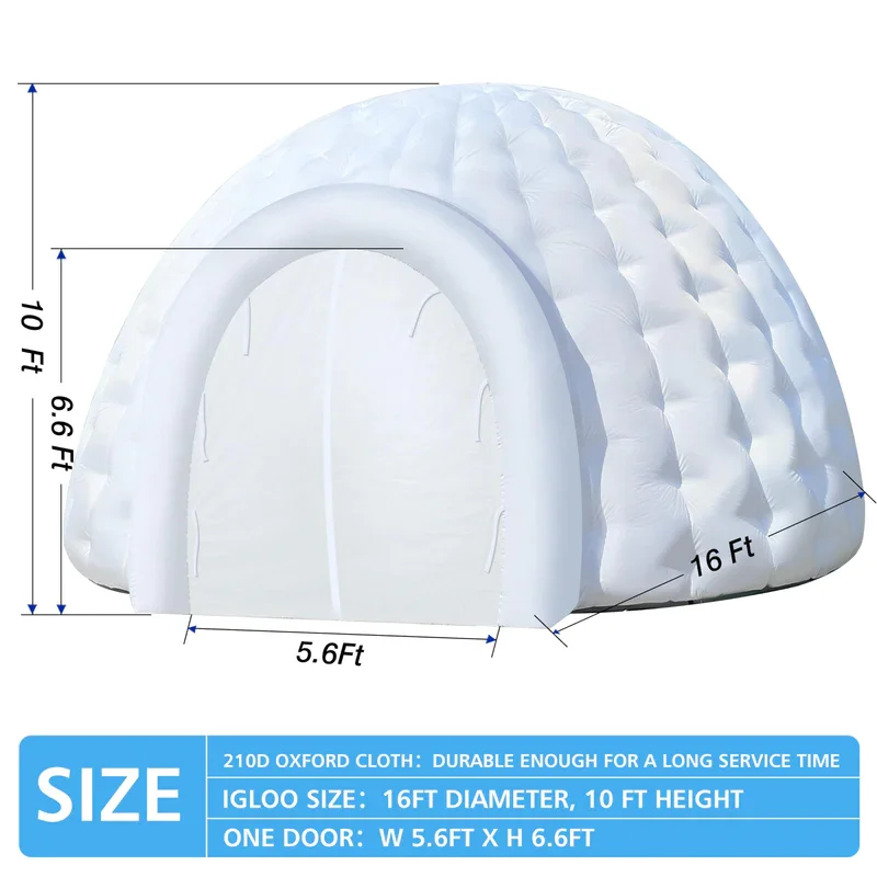 2024 New Portable Igloo Tent Advertising Inflatable  Dome  With Led Light & Blower  Snow Globe s