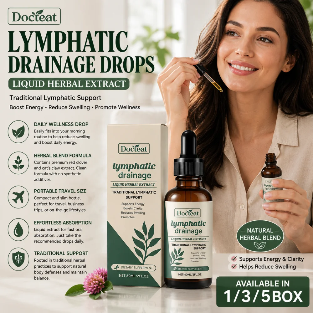Image of Natürliche Kräuter-Körperpflege-Tropfen 60ml Roter Klee Katzenkralle Schnelle Absorption Lymphunterstützung für Büro, Reisen und täglichen Gebrauch
