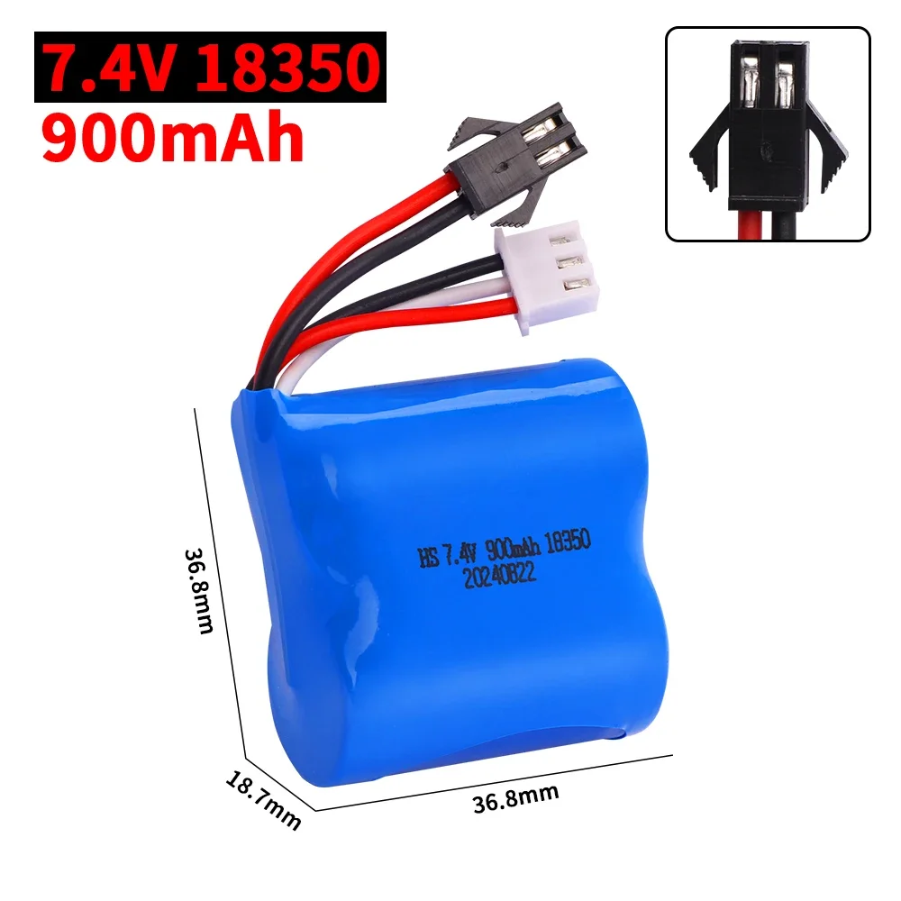 18350 SM2P التوصيل بطارية ليثيوم أيون وشاحن USB ل H100 H102 S1 S2 S3 S4 S5 عالية السرعة RC سباق قارب البطارية 7.4 فولت 900 مللي أمبير البطارية