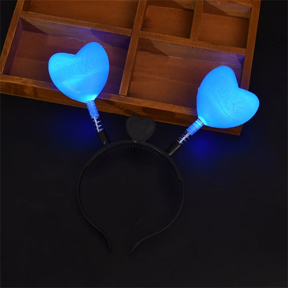 Luminous LED Love Flash Headband Hair Hoop Band Ornament Girl Dress Decoration Easter Cosplay