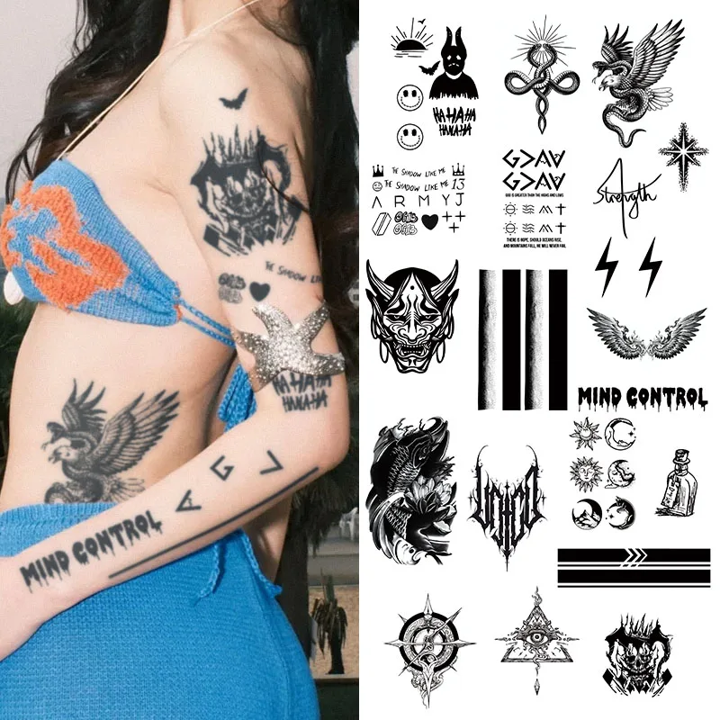 

1 набор из 20 шт. водонепроницаемых временных тату-наклеек, долговечных водонепроницаемых для одного до двух недели, подходят для рук, груди, ног