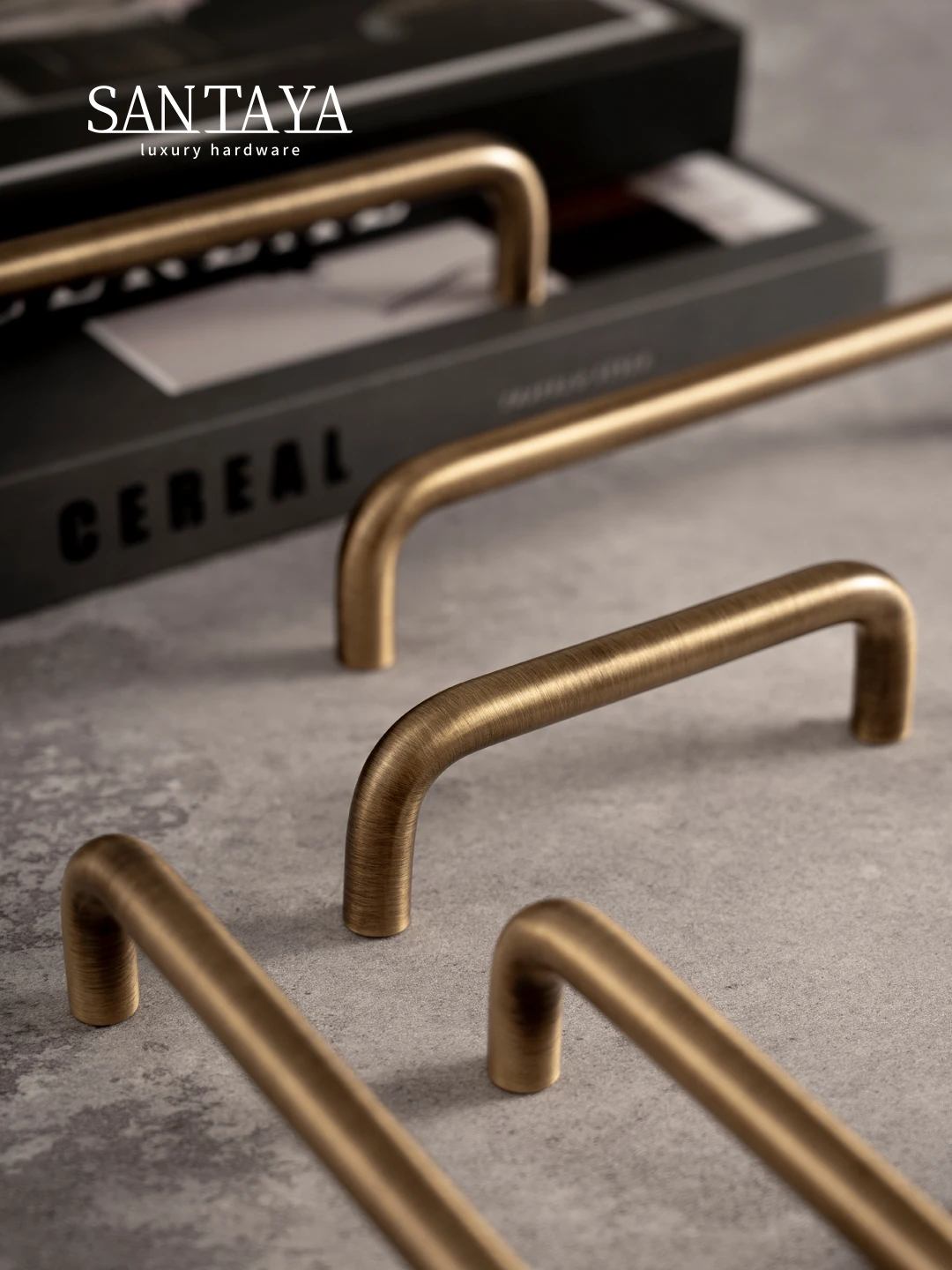 U-Shaped Antique Brass Cabinet Pull 2