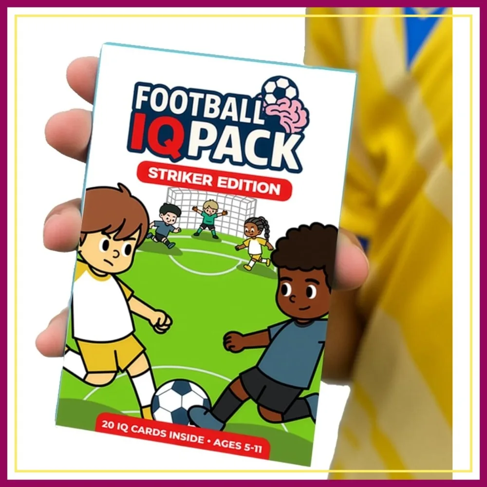 

Soccer IQ Cards for Kids Ages 5-11 | Game Intelligence Training | Striker Edition