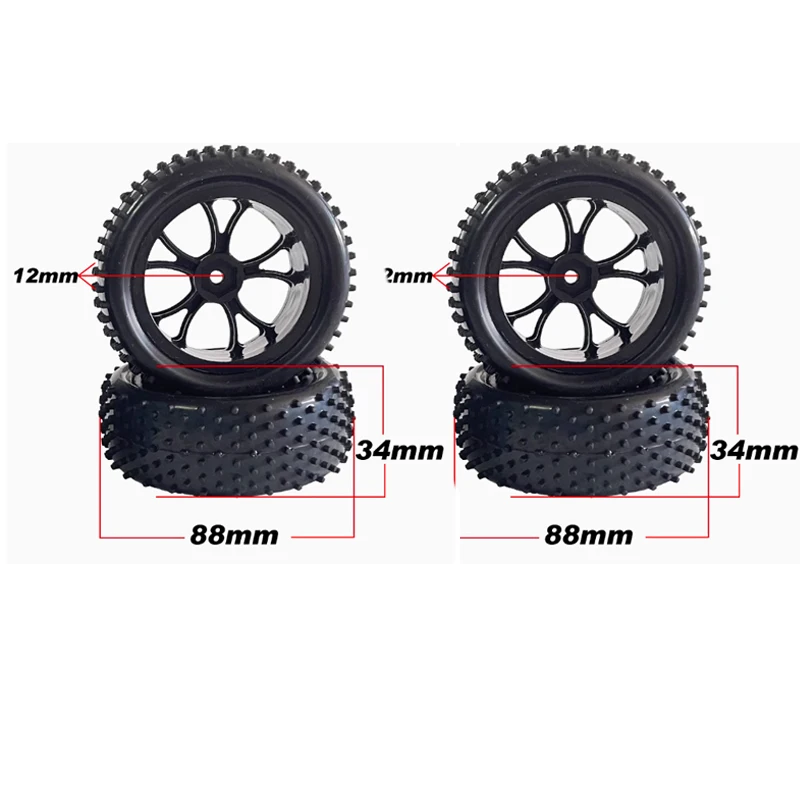 Rc Car Tires/Wheels VRX 10300/10301 4pcs For FTX Vantage VRX Racing 1/10 Cars RH1006/RH1007/RH1016/RH1017 Spirit Buggy