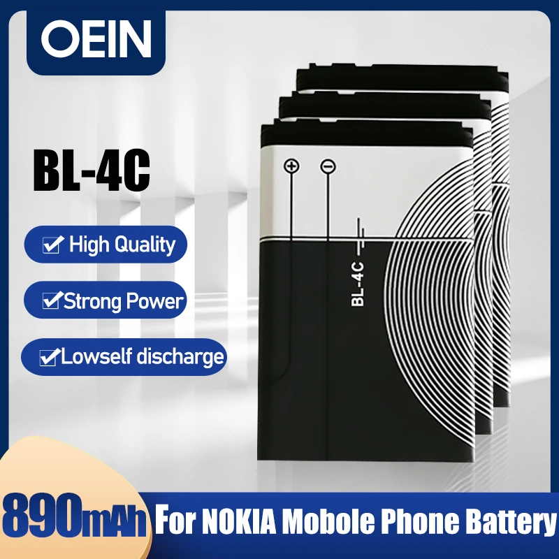 New BL-4C 3.7V 890mAh Lithium Polymer Phone Battery BL4C BL 4C For Nokia 6100 6125 6136 6170 6300 6301 6102i 6170 7705 7200 7270