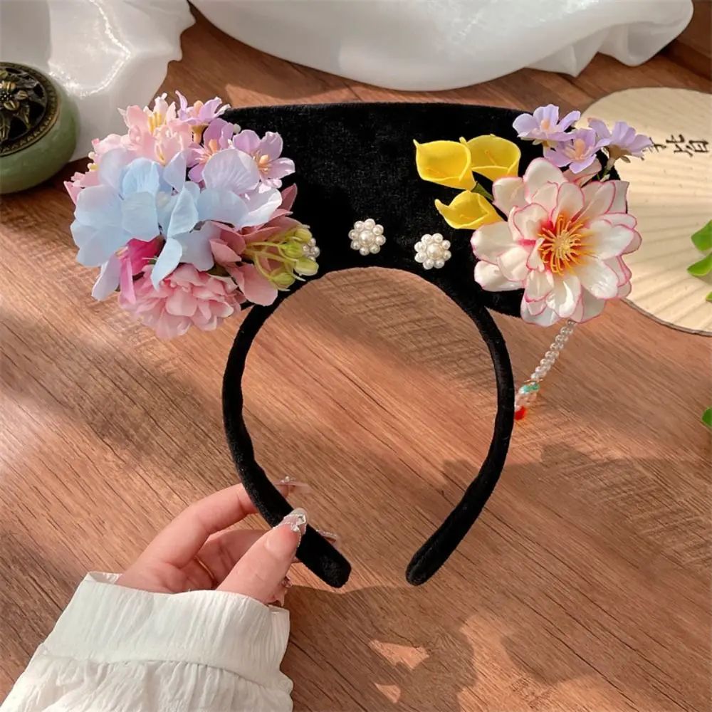 

Tassel Chinese Style Headwear Flower Hanfu Headdress Ancient Style Headband Royal Court Headwear Pearl Hanfu Hair Clip