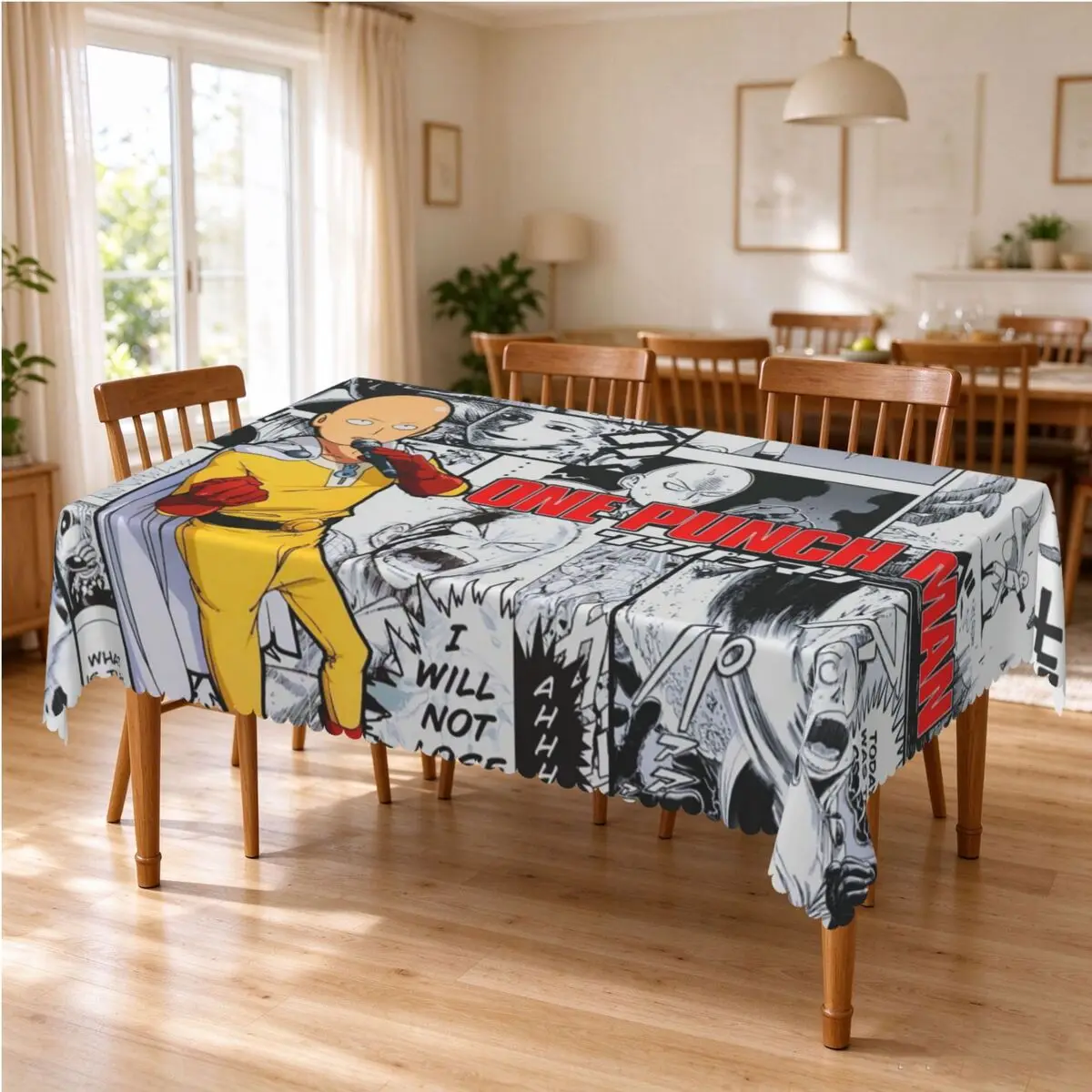 Anime One Punch Man Tablecloth Restaurant Kitchen Rectangular Tablecloth Festival Party Decorations Outdoor Dining Table Cover