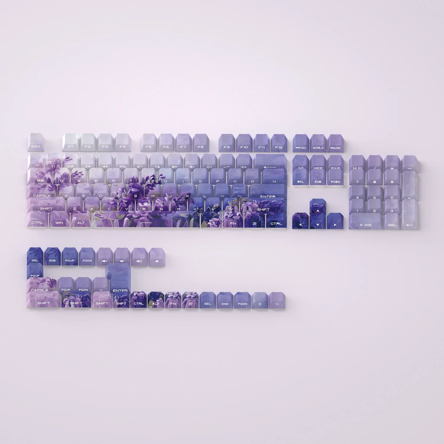 

Wisteria flower side transparent keycap PBT hot sublimation original factory suitable wireless mechanical keyboard