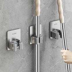 Multifunctionele haken Zelfklevende muurophanging Mop Rack Bezem Roestvrij stalen hangerhaak Keuken Badkamer Organizer Accessoires