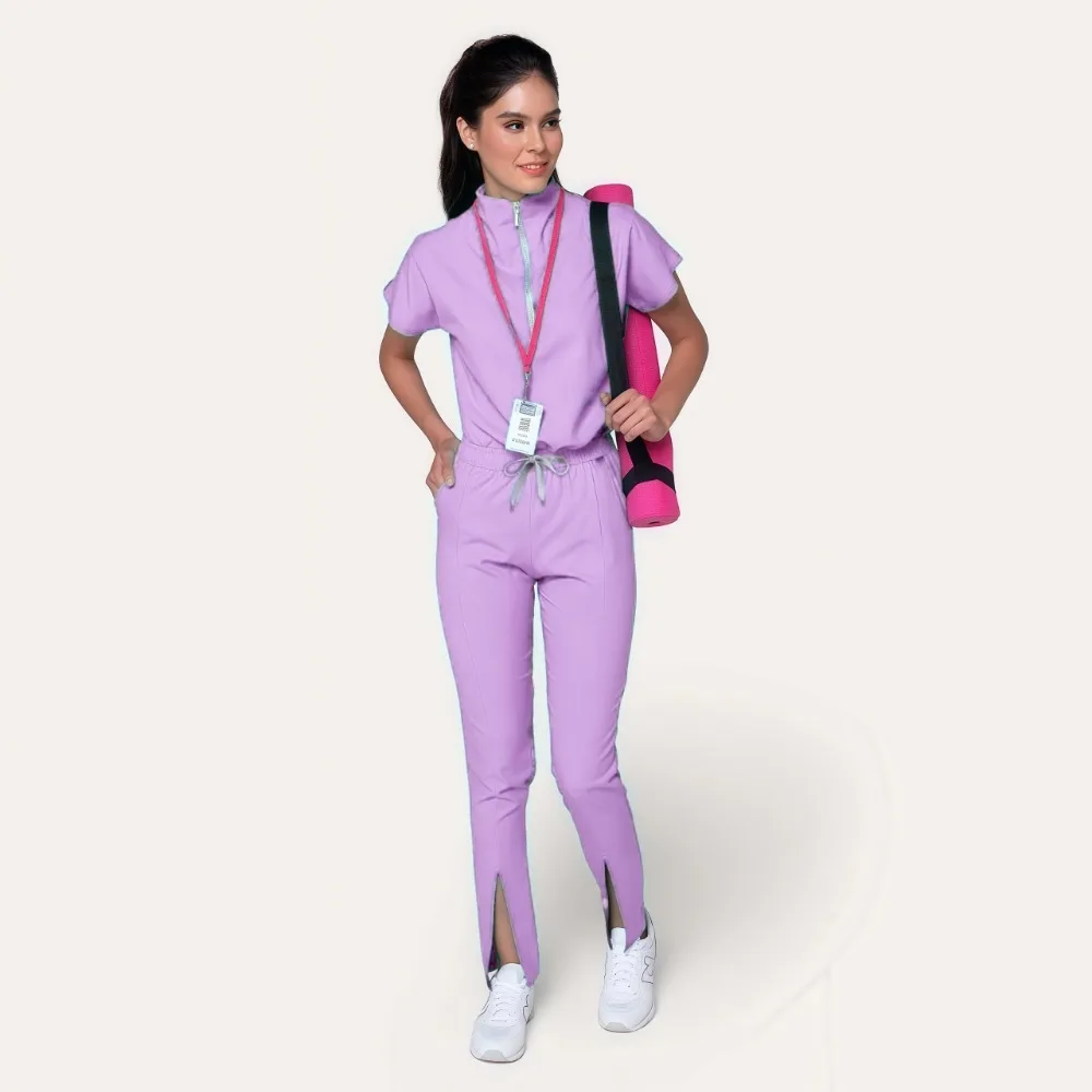 New Scrubs Set Medical Uniforms Stretch Scrub Tops with Pocket Pants Nurse Uniform Doctor Surgery Overalls Beauty Salon Workwear