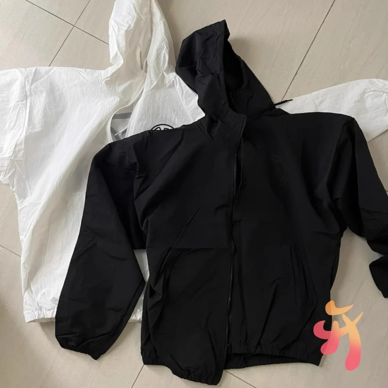 Men Women Fashion Streetwear Blank Kanye Gosha Jackets Casual Loose Quick Drying Zipper Hoodie Sunscreen Coat Windbreaker