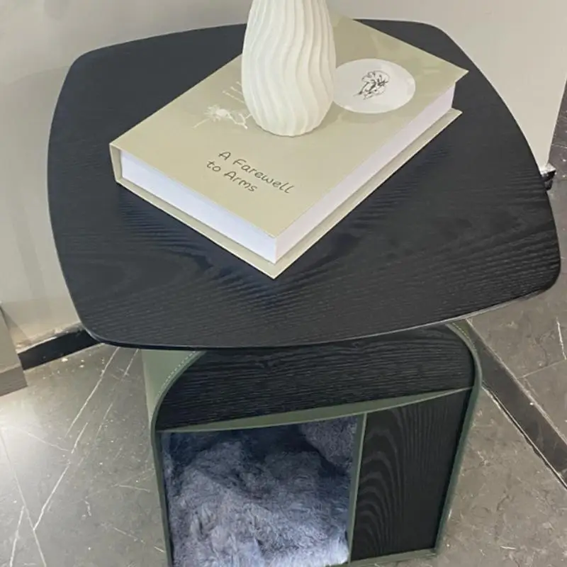 Small apartment sofa corner, simple mini coffee table bedside table