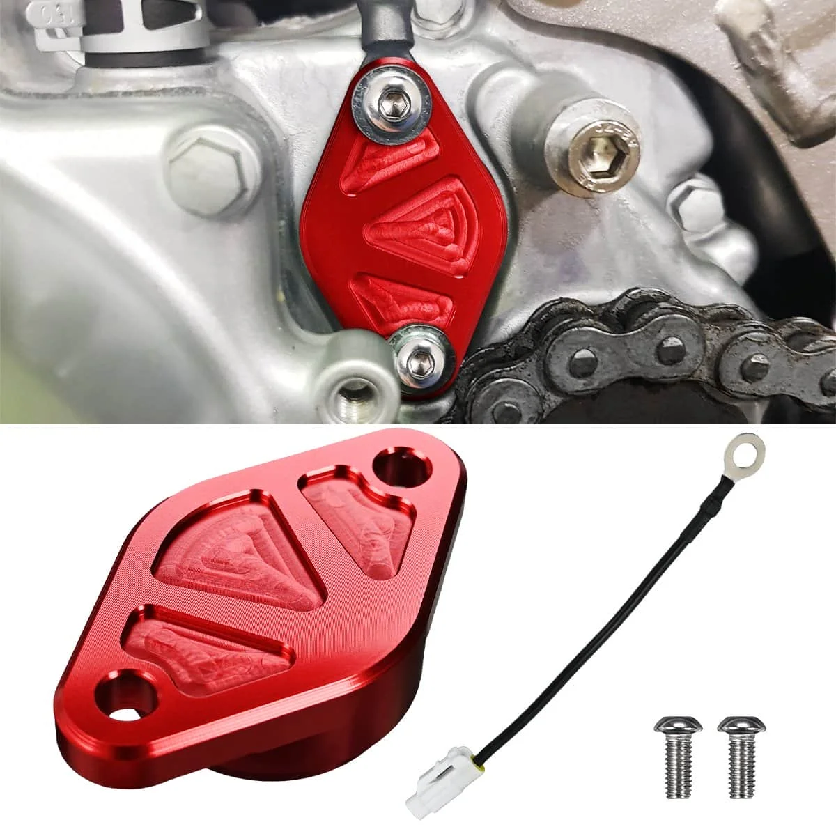 Motorcycle Red Bump Start Cover Billet Aluminum For Kawasaki KLX110 KLX110L 2002-Present