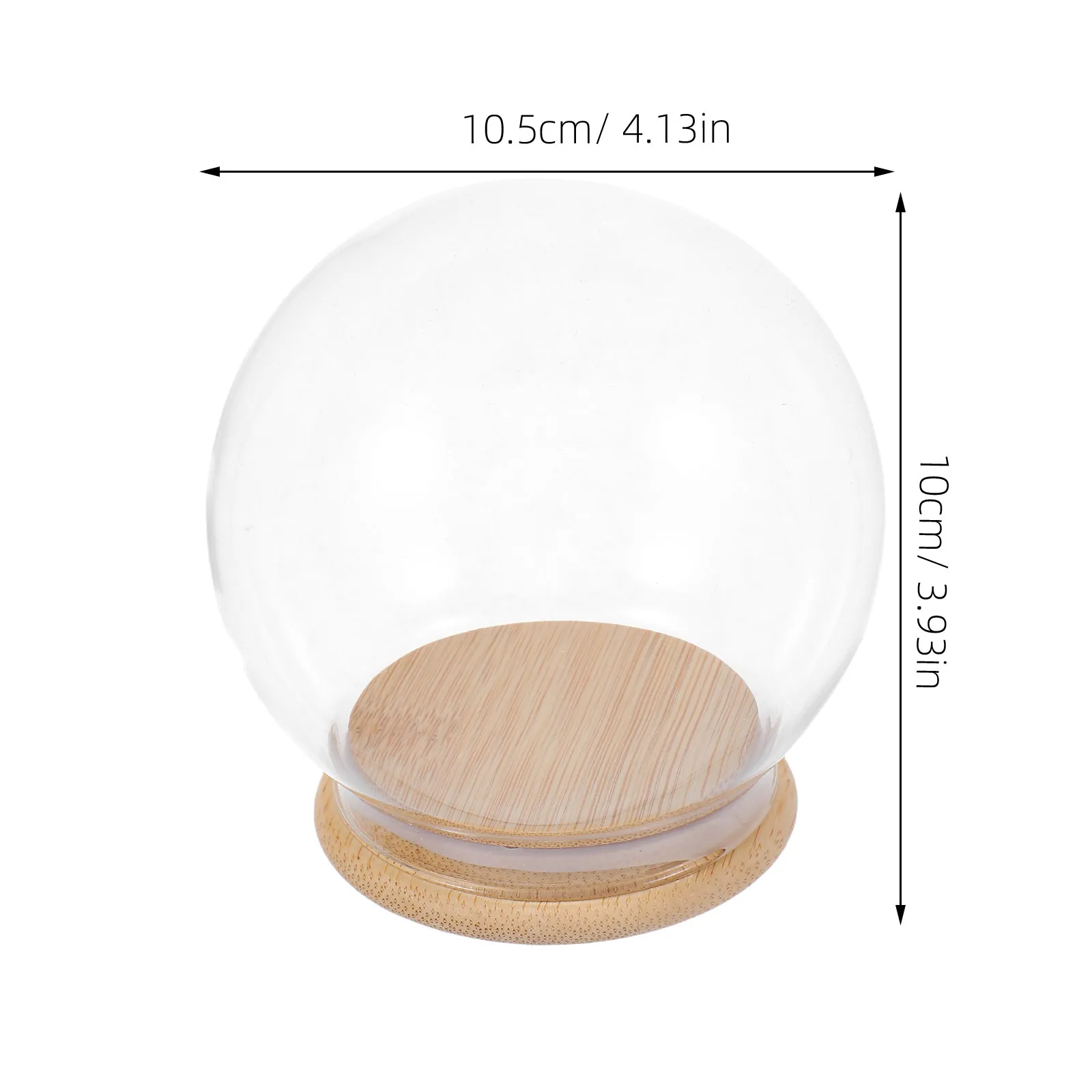 Glass Dome DIY Craft Eternal Flower Display Case Clear Cloche Dome Base Snow Globe Home Decor Showcase Glass Terrarium Globe