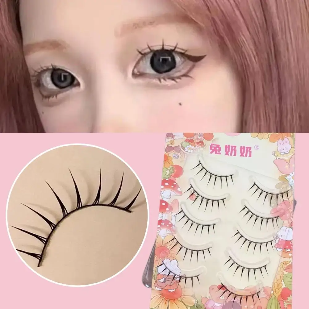 Faux cils d'apparence naturelle, une pièce, tige noire, outil de maquillage, Manga artificiel, faux plastique N4D4