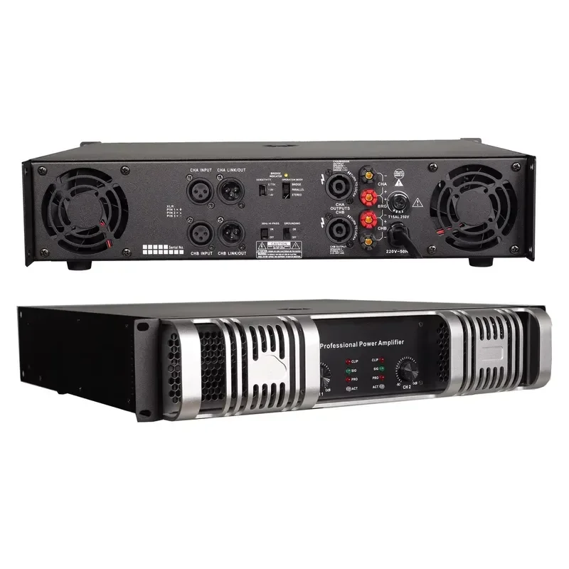 Professional Stereo Power Amplifier for 4 Ohm Metal Enclosure 1600W 2000W 5000W 1000W 600W 3000W 10000W