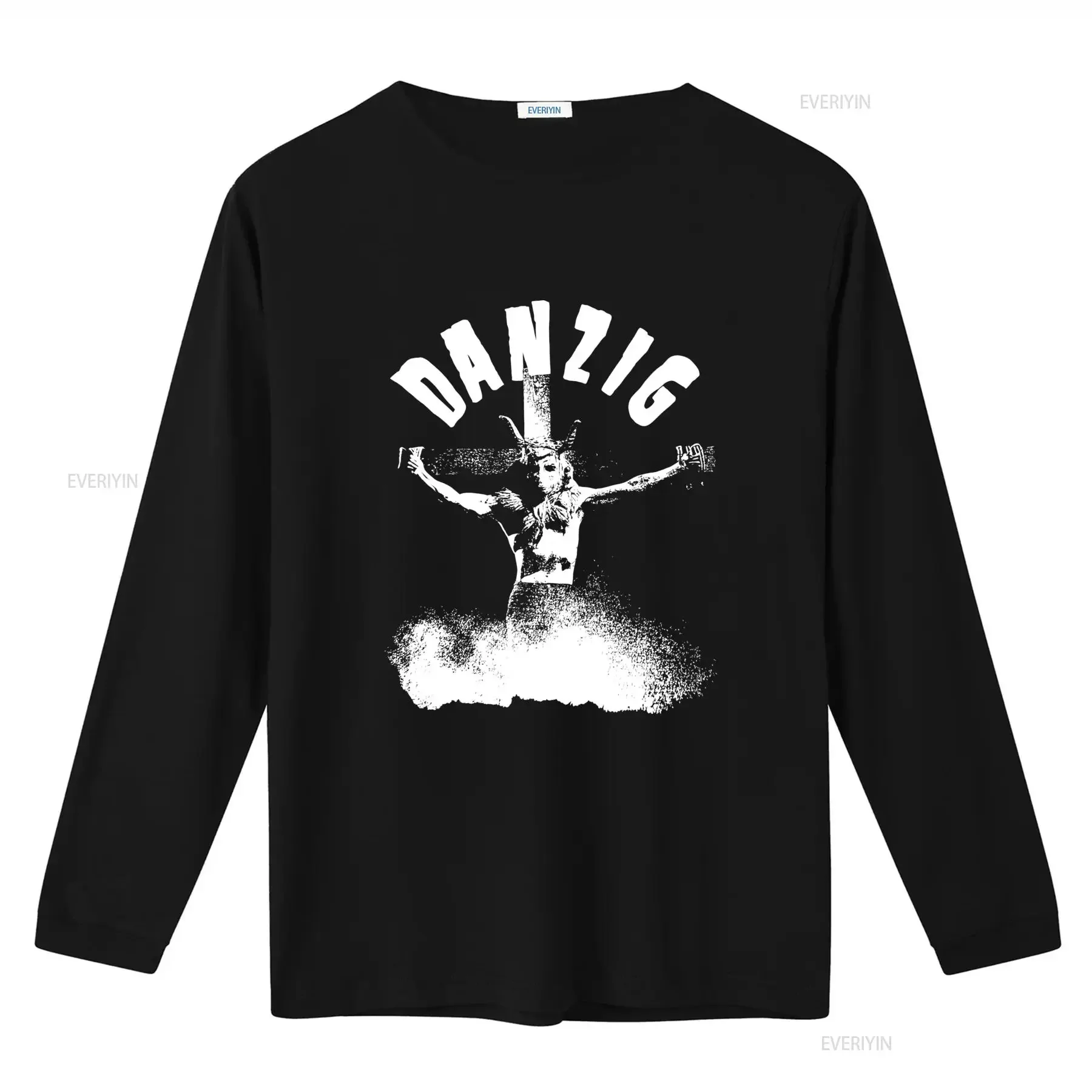 Danzig Rock Band Classic Print T Shirt Cotton vintage Washed Soft Unisex Breathable Stretched Slightly graphic streetwear