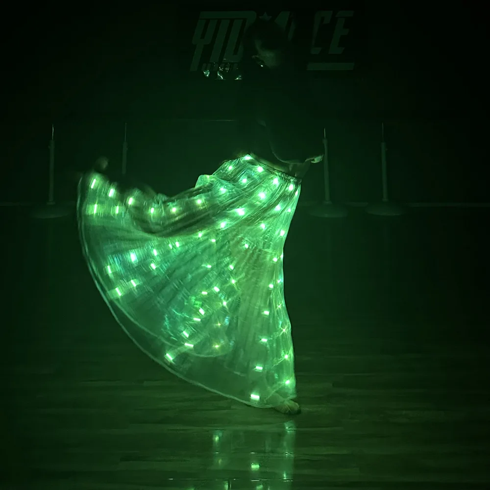 تنورة مضيئة للنساء، توتو طويل LED للفتيات، ملابس رقص متوهجة، ملابس الهذيان، أزياء الهالوين، فستان حفلات الكريسماس #4