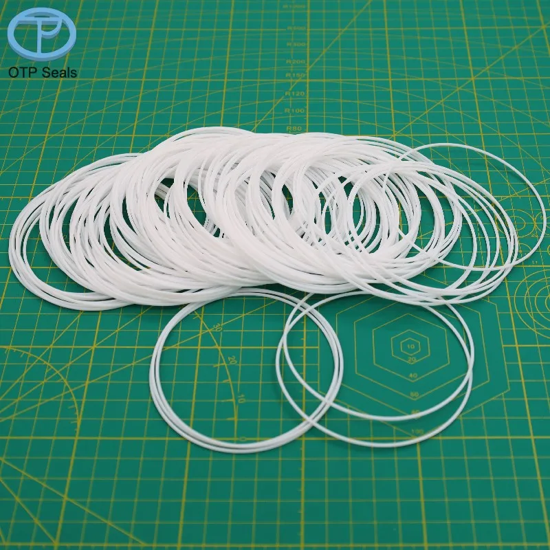 

86*1.5mm ID*CS Turned white PTFE O-ring Polytetrafluoroethylene OTP Seals Specifications and wire diameters can be customized