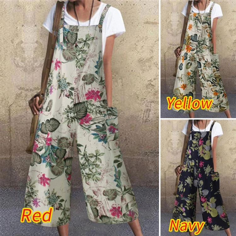 New Summer Casual Ladies Overalls Print Slim Fit And Slim Ladies Overalls Trousers