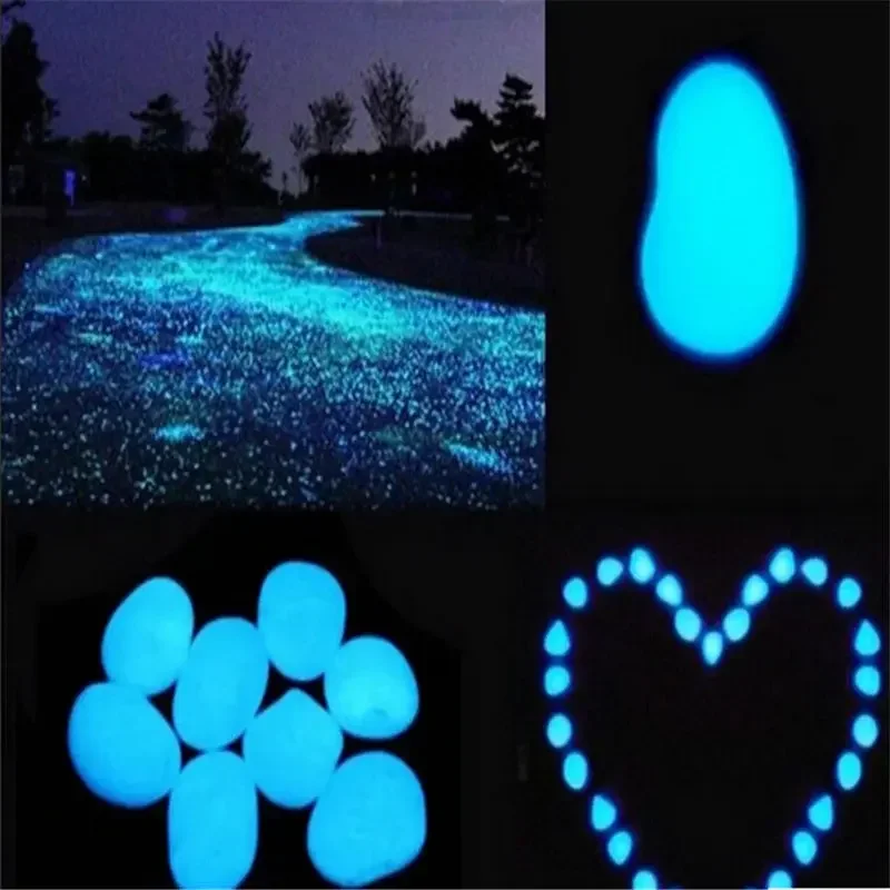 Free Shipping 1KG Luminous Pebbles Photoluminescent Stone For Garden Pave Fish Tank Decoration 10 Colors Light Night Glow Stones