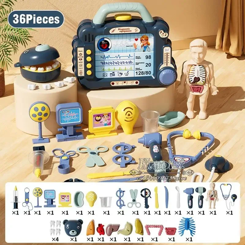 Arzt Spielzeug Spielset Simulation Ultraschall Maschine EGC Display Bildschirm Medizinische Kit Sound Licht Spielzeug Für Kinder Kunststoff Pretend Spielen
