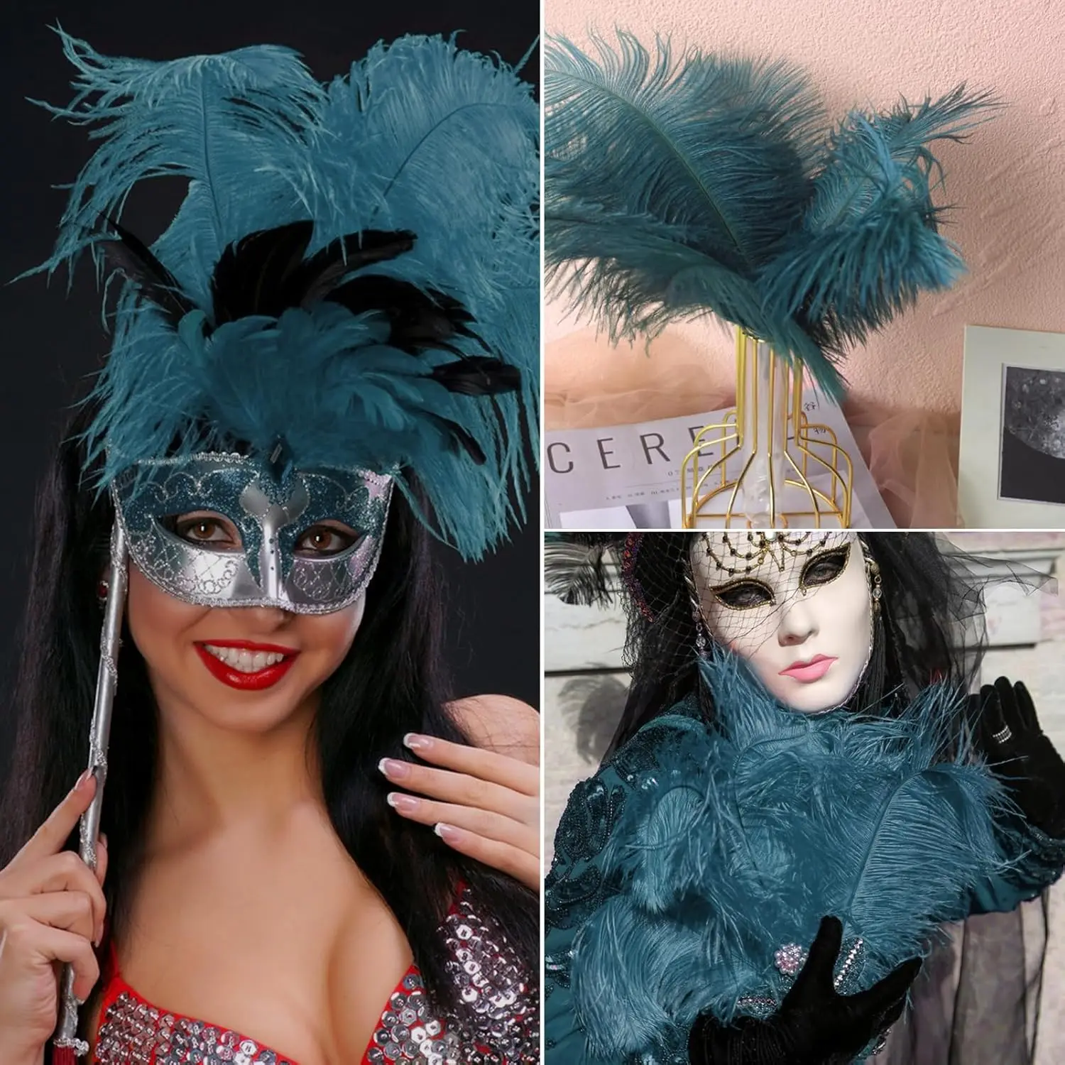 Plumes d'autruche naturelles, 10 pièces, centres de Table artisanaux pour mariage, fête à domicile, décoration de jour de noël, Plumes, décoration de Vase artisanal DIY