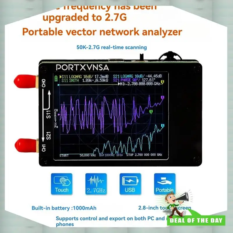 Entrega en 24 horas Nanovna Plus versión mejorada analizador de red vectorial 50Khz-2,7 Ghz MF VHF UHF con tarjeta SD de 32G para antena