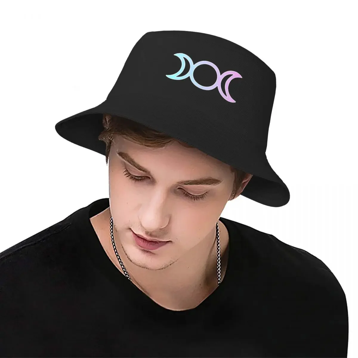 Triple Moon Wiccan Wicca Goth Aesthetic Halloween Pastel Bucket Hat Anime Hat Christmas Hat Snapback Cap Ladies Men's