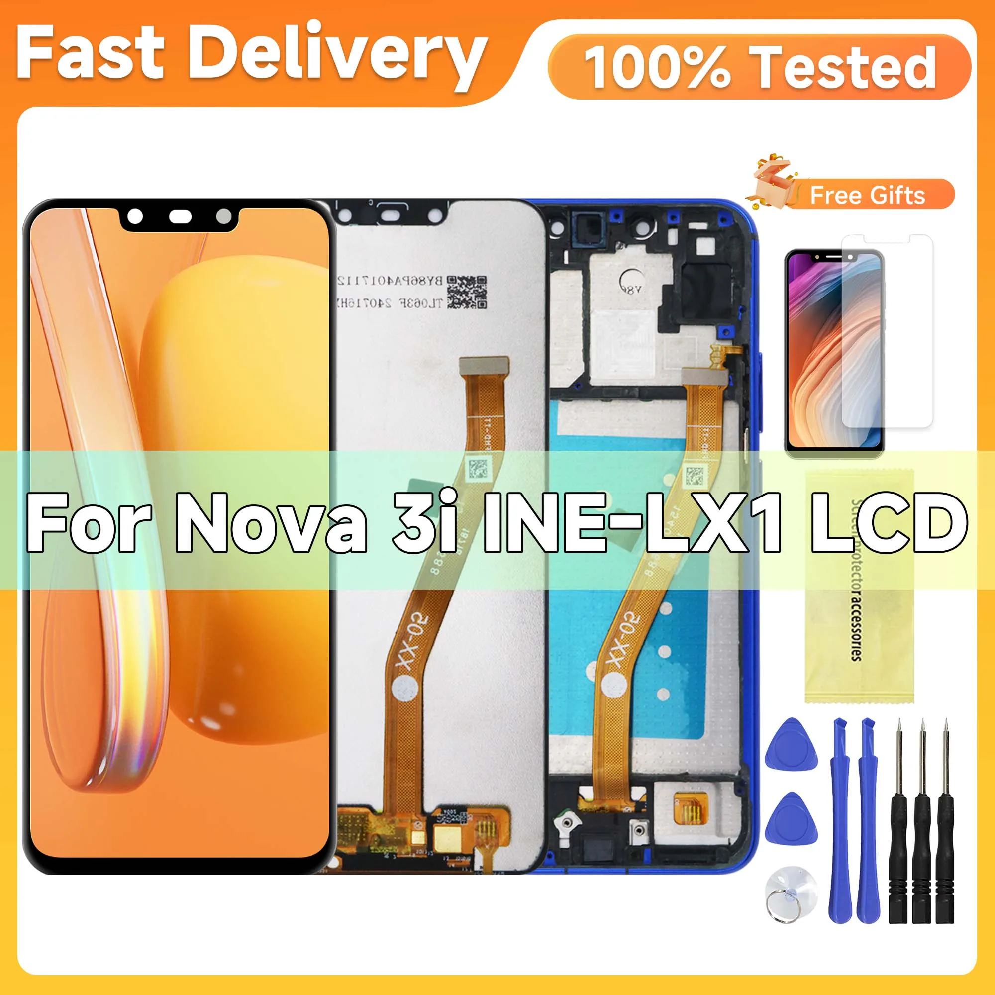 

6.3 inch For Huawei Nova 3i LCD Display with Frame Touch Screen Replacement P Smart Plus Display INE-LX1 LX2 LCD Screen