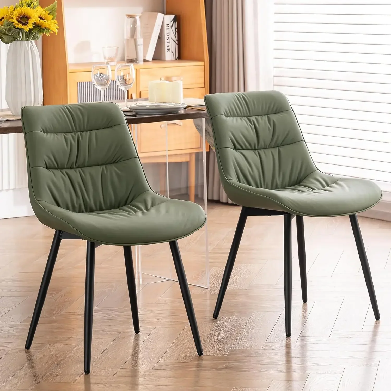 

Modern Dining Chairs Set of 2 Kitchen & Dining Room Chairs Upholstered Accent Chair Living Room Chairs Kitchen