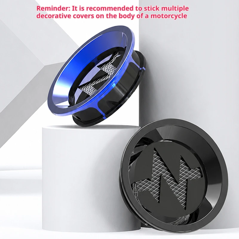 BLALION Motorcycle Air Filter Decorative Cover Universal ABS Self‑Adhesive Air Intake Decor Cap for Motorcycle Modification