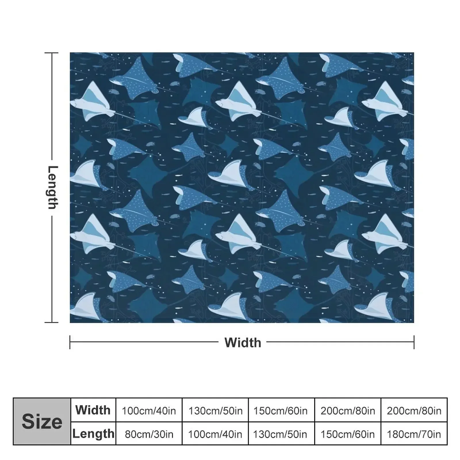 Flying stingrays blue Throw Blanket Sofas blankets ands Blankets