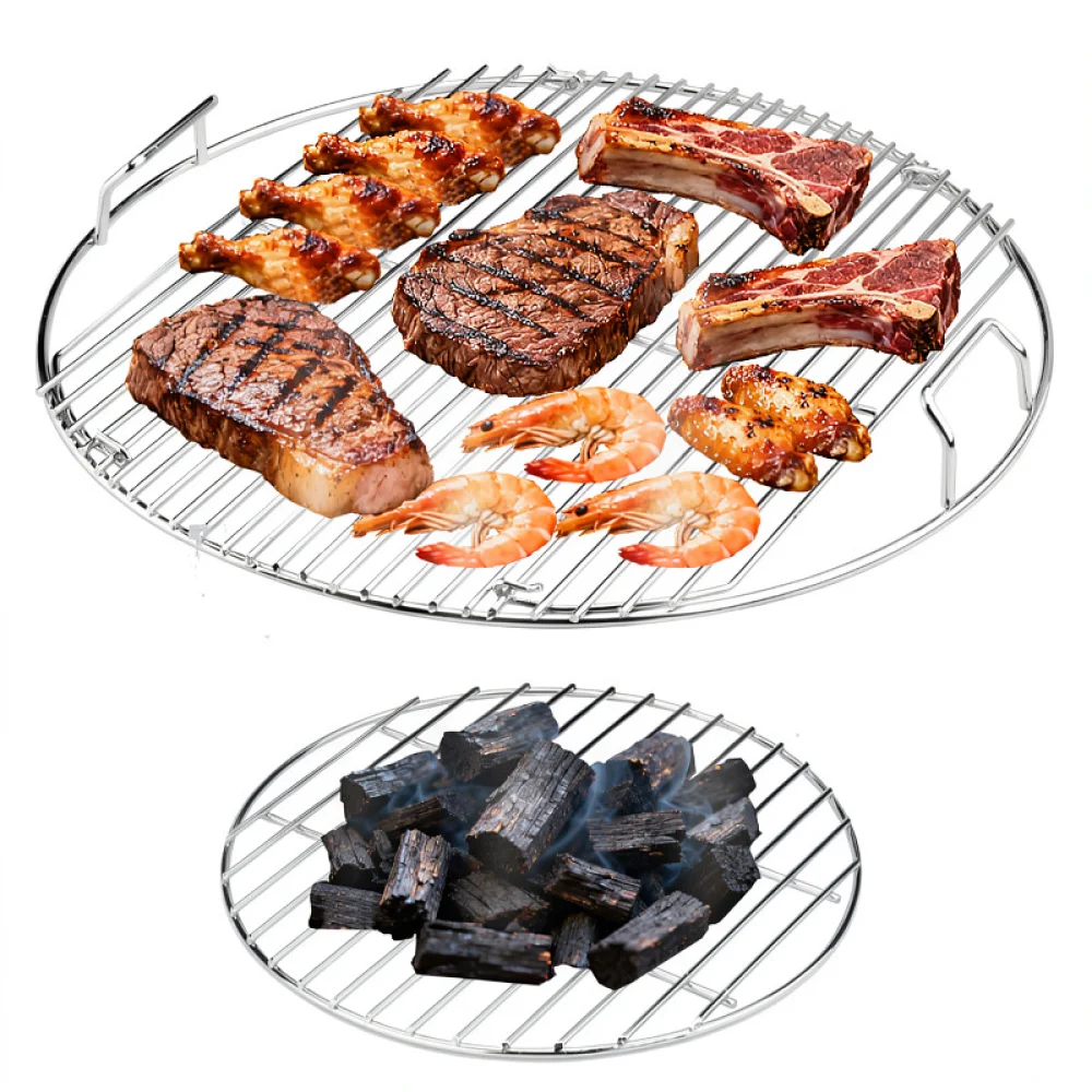 Replacement Cooking Grid 17 Inch Circular BBQ Grate For 22 Inch Kettle Grill Durable Carbon Steel Outdoor Cooking Tool