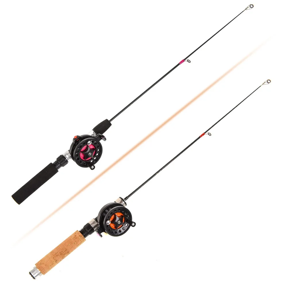 

60cm 62cm 65cm Winter Fishing Rod and Reel Anti Slip Handle Mini Telescopic Shrimp Fishing Rods Spinning Wheel Ice Fishing Gear