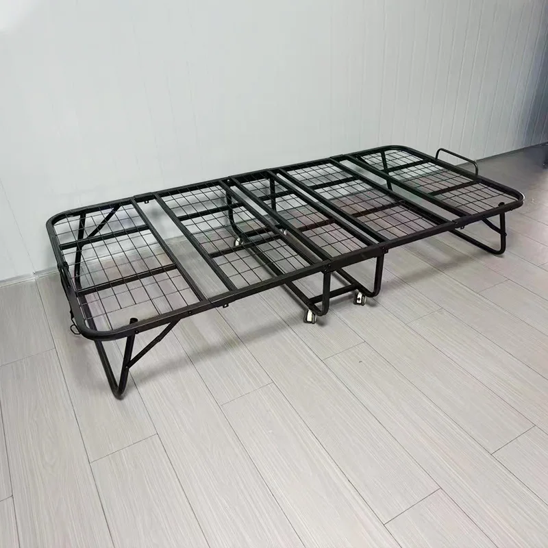 LMM thickened wrought iron bed foldable portable bed sheet person double bed rental room apartment dormitory wrought iron
