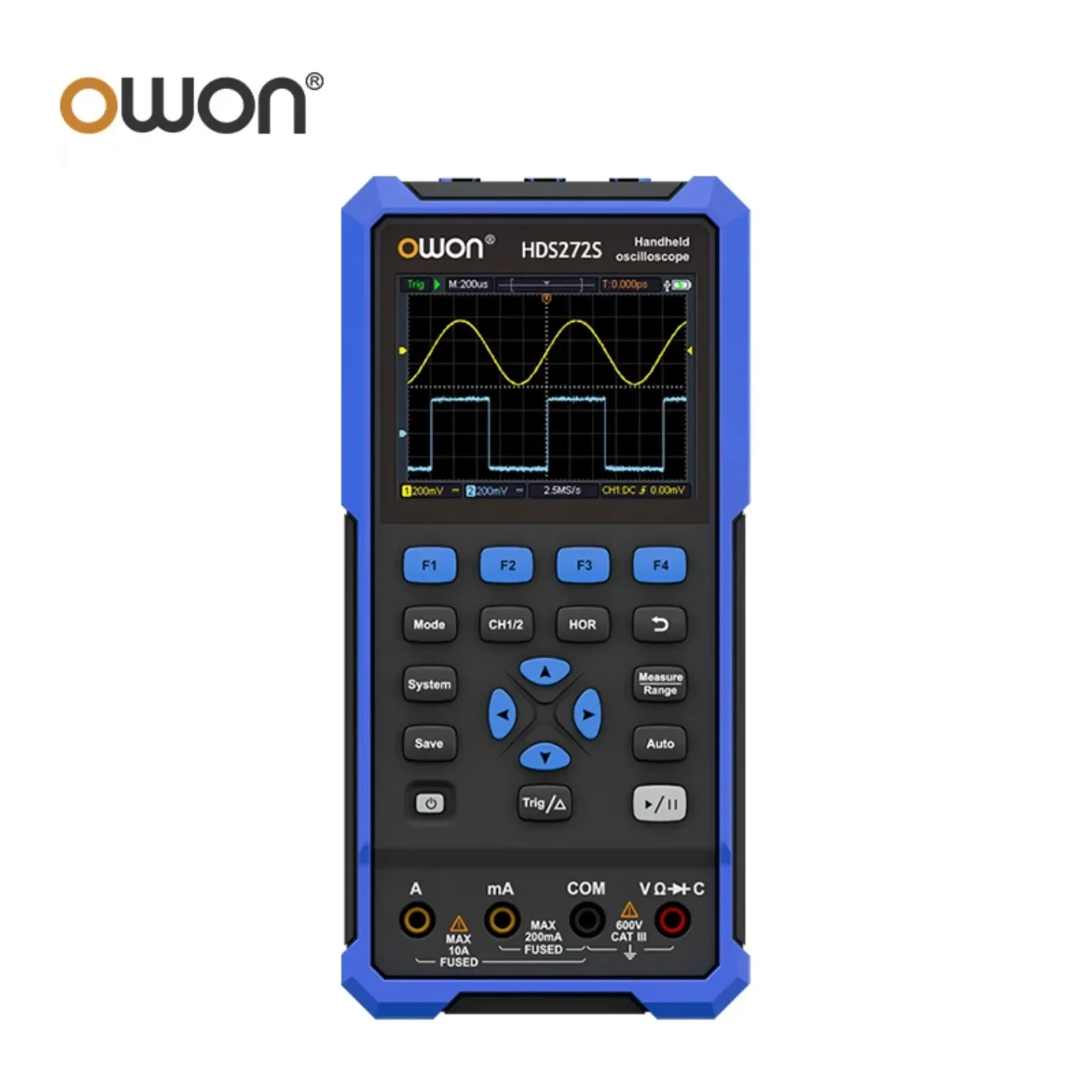 OWON HDS242S HDS272S HDS2102S HDS2202S Handheld Digital Oscilloscope 200MHz 1GSa/s 2CH+1CH Generator USB Type C 3.5inch #Xing