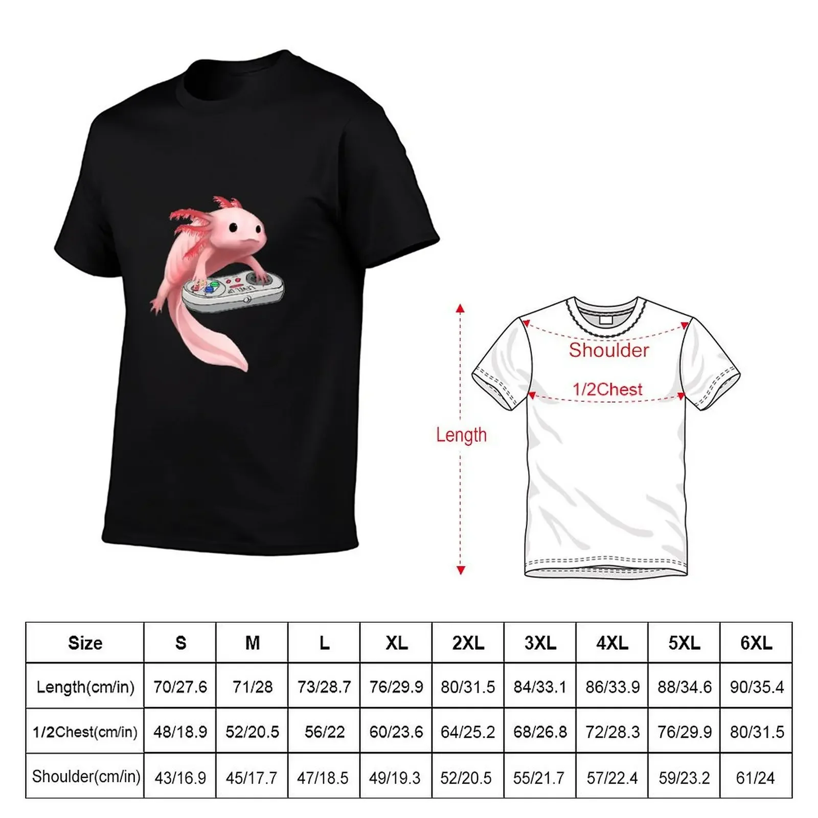 Axolotl Fish Playing Video Game White-Axolotl Lizard Gamers T-Shirt summer tops designer shirts tees men t shirt