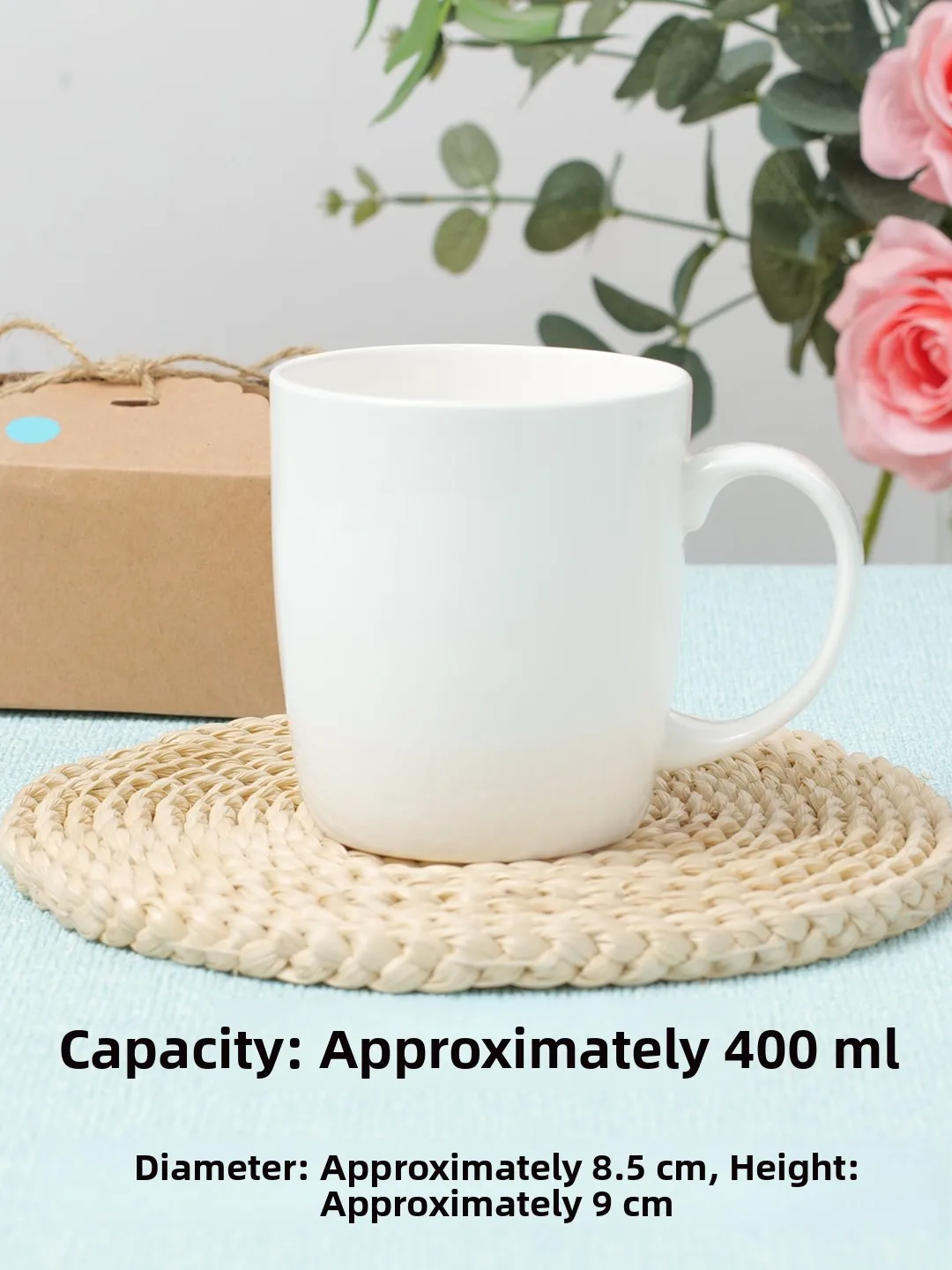 

Pure White Bone China Mug with Handle for Drinking Tea And Coffee Creative Simple Cerc Cup for Office And Home Use