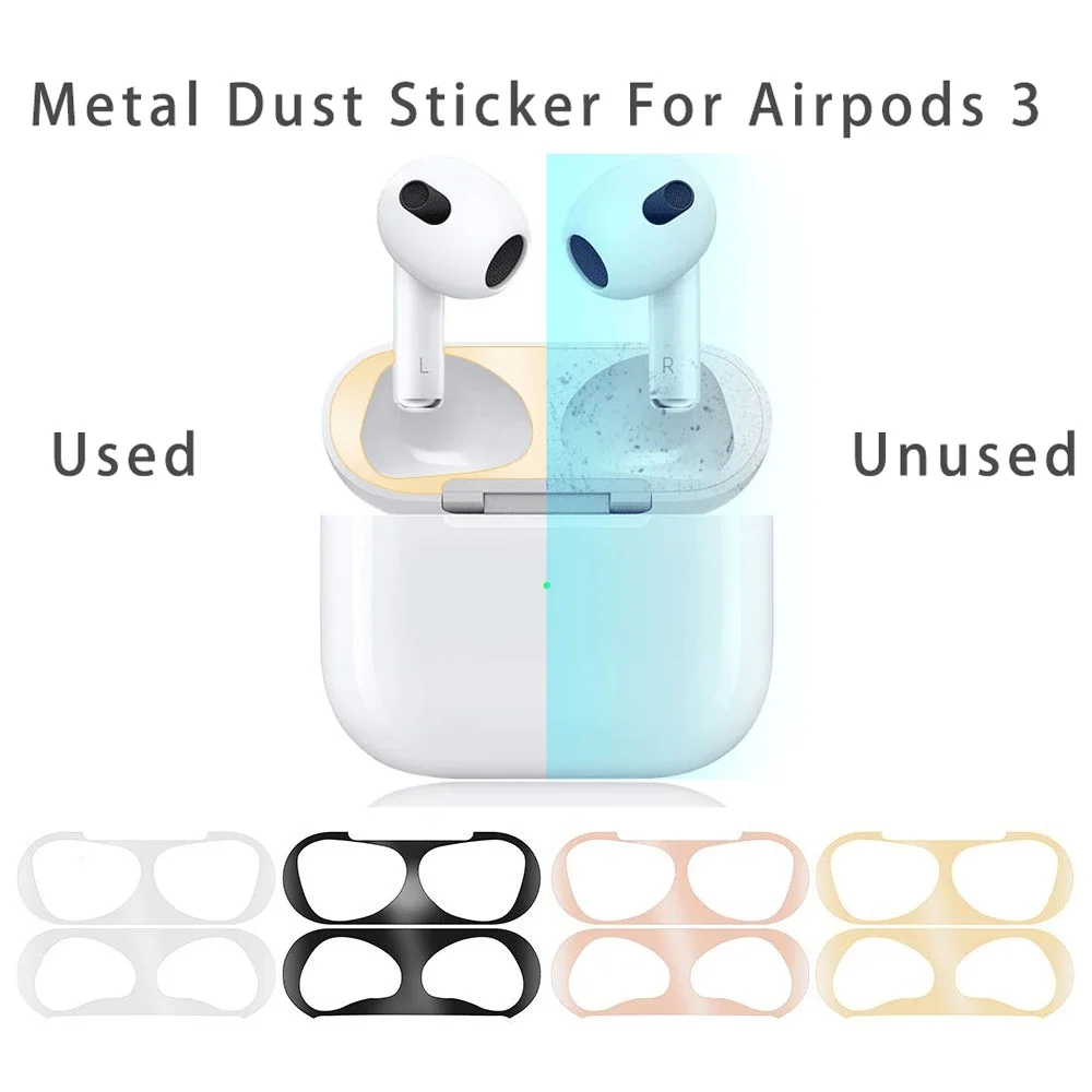 Ultrathin Metal Dust Sticker for Iphone AirPods 3 1 2 Earphone Cover Charging Case Headphone Charging Box Protector Accessories