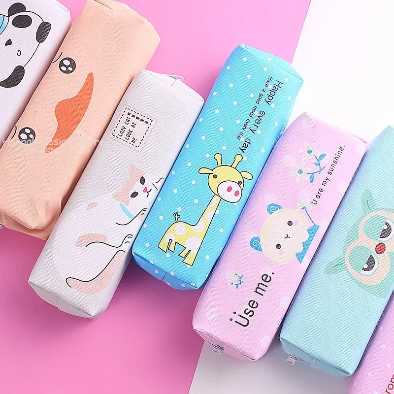 Pink Cartoon animal Pencil Cases Classic Pen Box Bags for Student Big Capacity School Supplies Gift Pencilcases